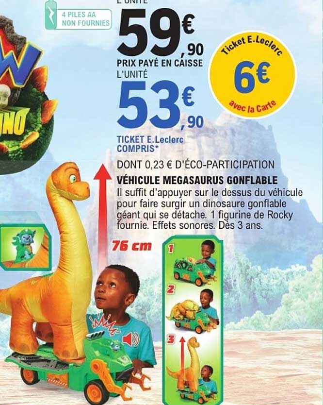 VÉHICULE MEGASAURUS GONFLABLE