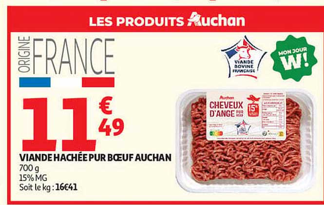 VIANDE HACHÉE PUR BOEUF AUCHAN