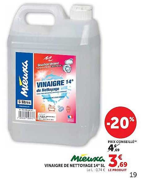 VINAIGRE DE NETTOYAGE 14° 5L