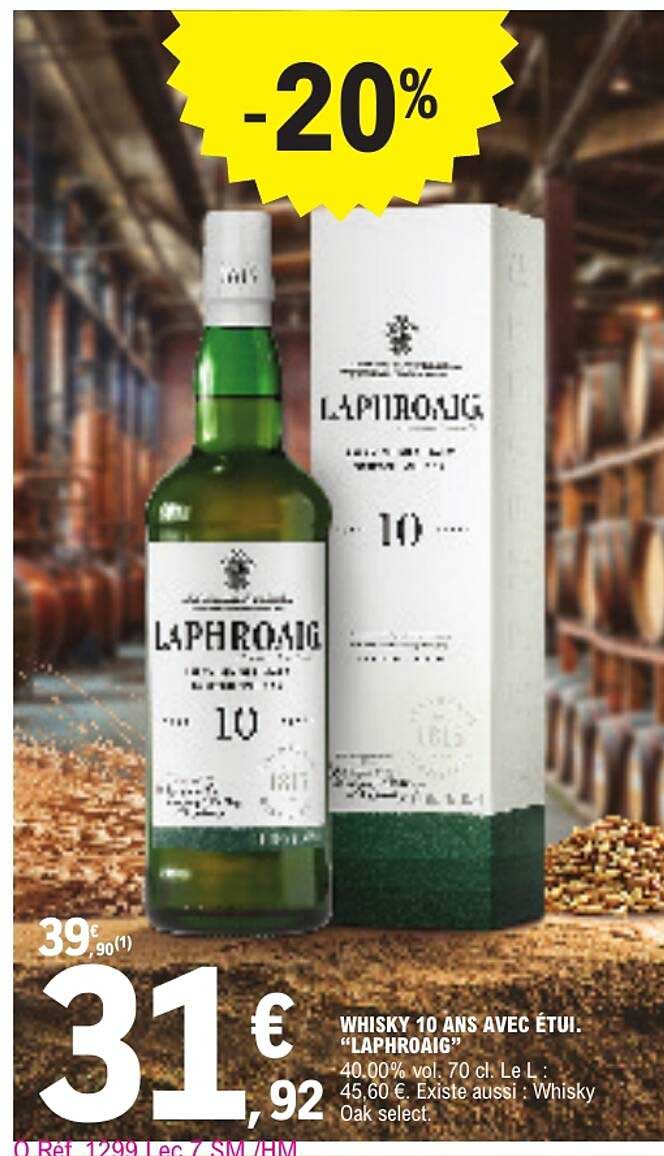 WHISKY 10 ANS AVEC ÉTUI. « LAPHROAIG »