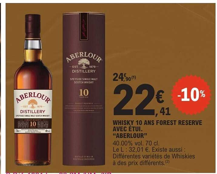 WHISKY 10 ANS FOREST RESERVE AVEC ÉTUI. “ABERLOUR”