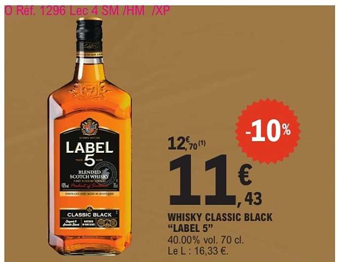 WHISKY CLASSIC BLACK “LABEL 5”