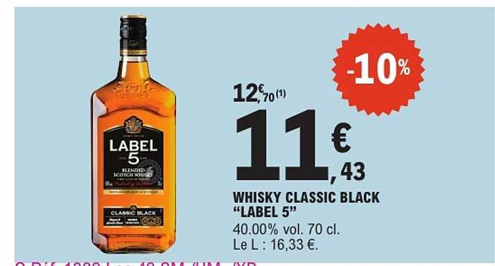 WHISKY CLASSIC BLACK “LABEL 5”