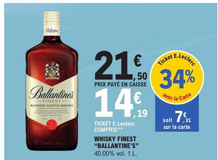 WHISKY FINEST "BALLANTINE'S" 40.00% vol. 1 L.