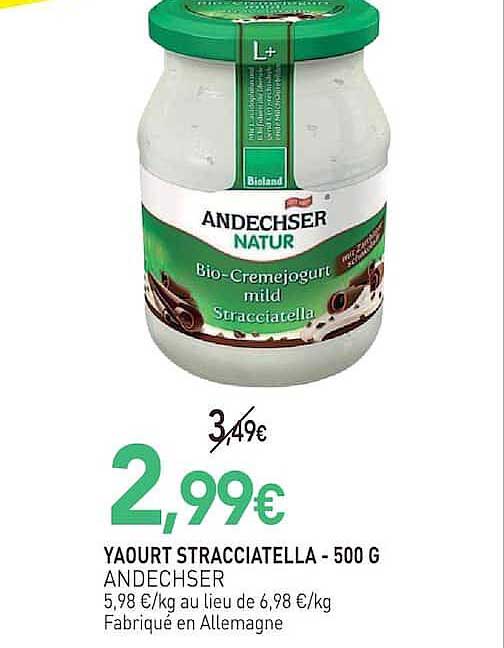 YAOURT STRACCIATELLA - 500 G ANDECHSER