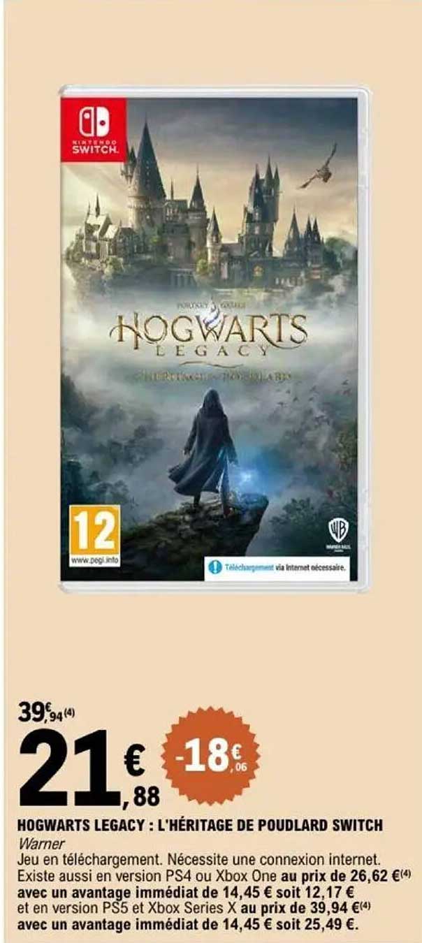 HOGWARTS LEGACY : L'HÉRITAGE DE POUDLARD SWITCH