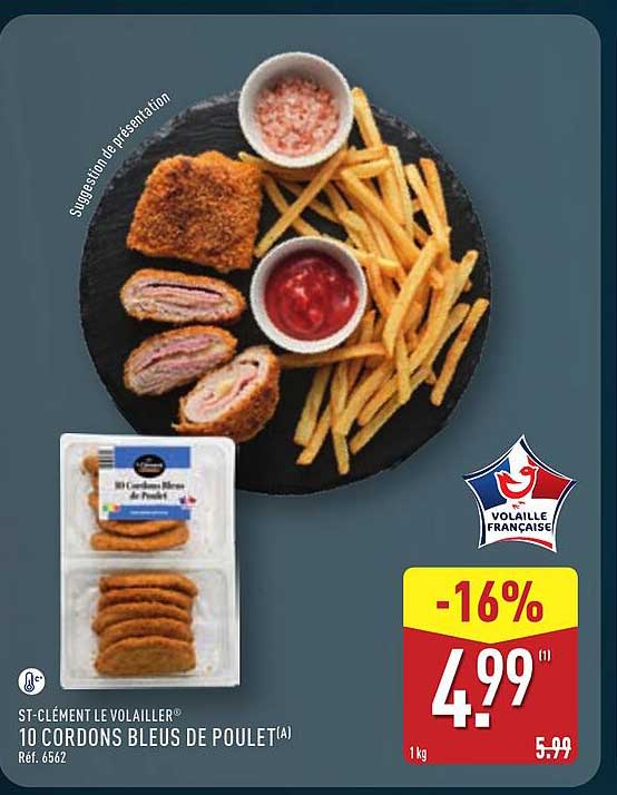 10 CORDONS BLEUS DE POULET