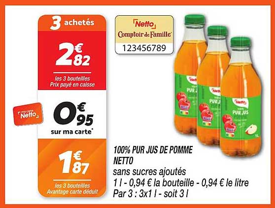 100% PUR JUS DE POMME NETTO