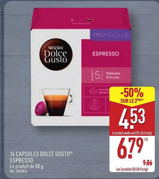 16 CAPSULES DOLCE GUSTO® ESPRESSO