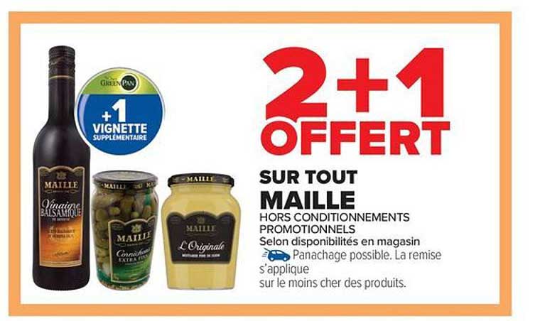 2 + 1 OFFERT SUR TOUT MAILLE