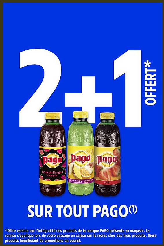 2+1 OFFERT SUR TOUT PAGO