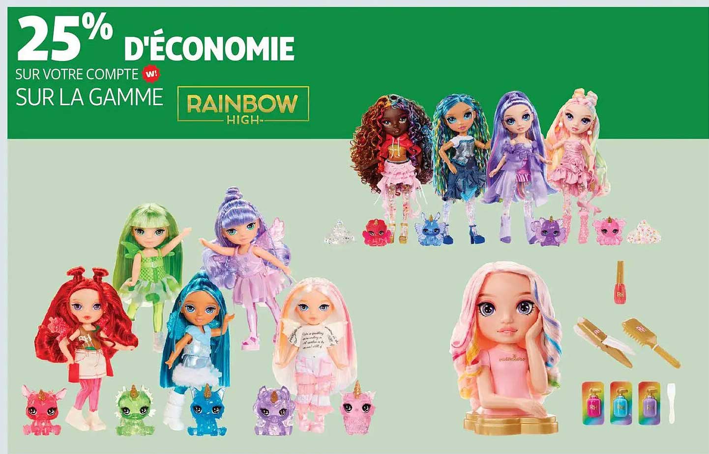 25% d'économie sur votre compte sur la gamme Rainbow High