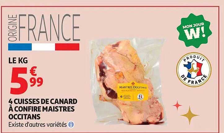 4 CUISSES DE CANARD À CONFIRE MAISTRES OCCITANS