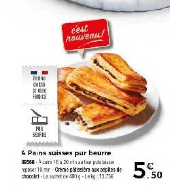 4 Pains suisses pur beurre