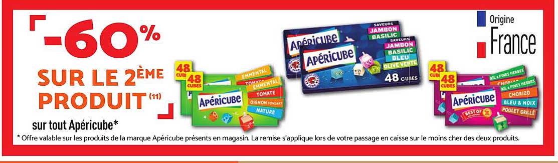 60% SUR LE 2ÈME PRODUIT sur tout Apéricube