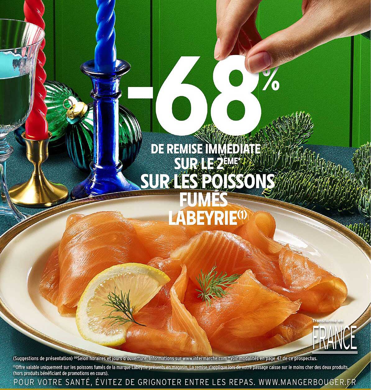 -68% de remise immédiate sur le 2ème sur les poissons fumés Labeyrie