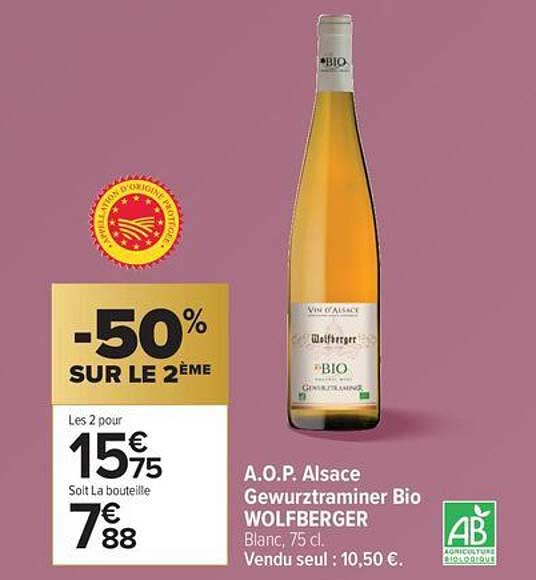 A.O.P. Alsace Gewurztraminer Bio WOLFBERGER