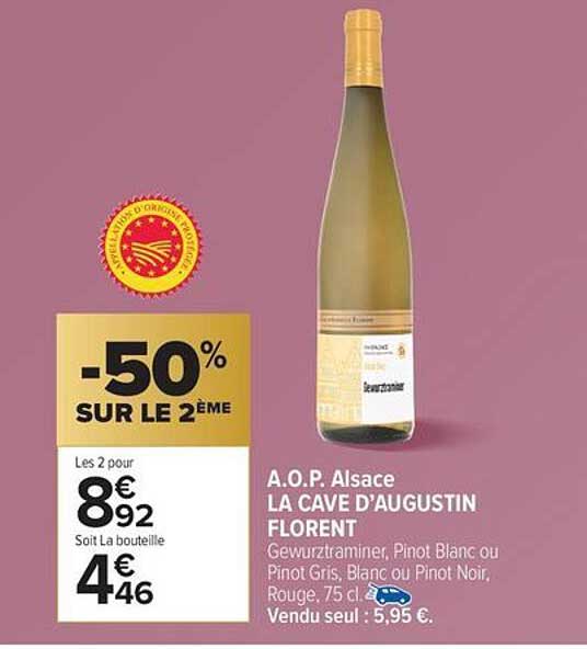 A.O.P Alsace LA CAVE D'AUGUSTIN FLORENT