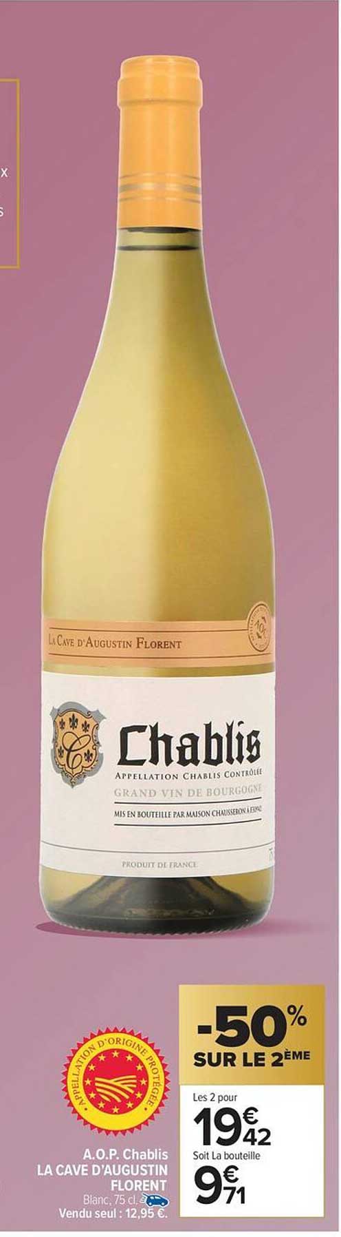 A.O.P. Chablis LA CAVE D'AUGUSTIN FLORENT Blanc 75 cl