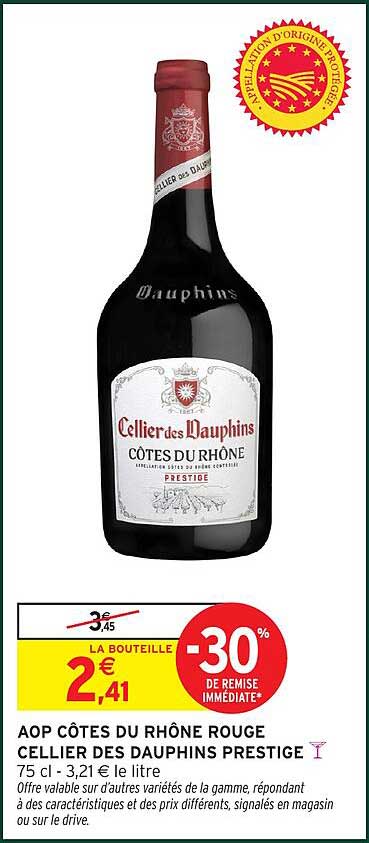 AOP CÔTES DU RHÔNE ROUGE CELLER DES DAUPHINS PRESTIGE