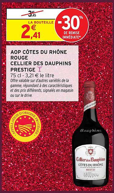 AOP Côtes du Rhône Rouge Cellier des Dauphins Prestige