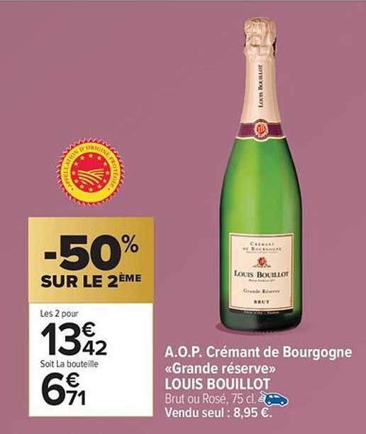 A.O.P. Crémant de Bourgogne « Grande réserve » LOUIS BOUILLOT