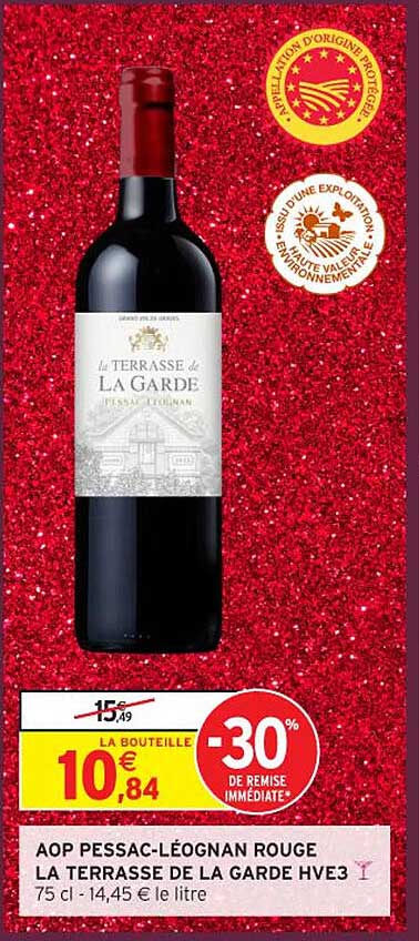 AOP PESSAC-LÉOGNAN ROUGE LA TERRASSE DE LA GARDE HVE3