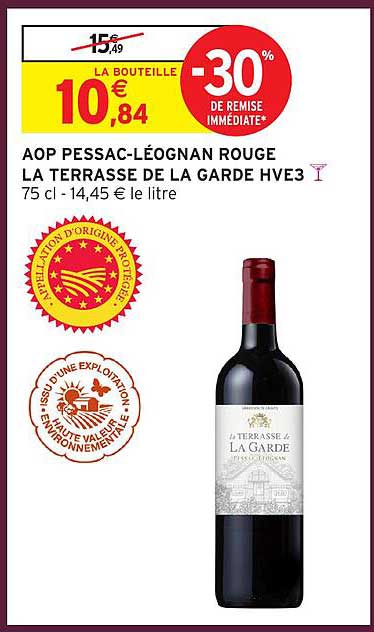 AOP PESSAC-LÉOGNAN ROUGE LA TERRASSE DE LA GARDE HVE3