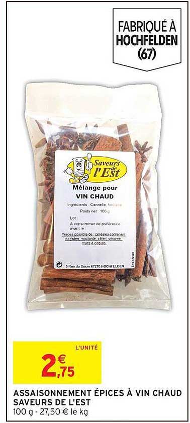 ASSAISONNEMENT ÉPICES À VIN CHAUD SAVEURS DE L'EST