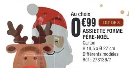 ASSIETTE FORME PÈRE-NOËL