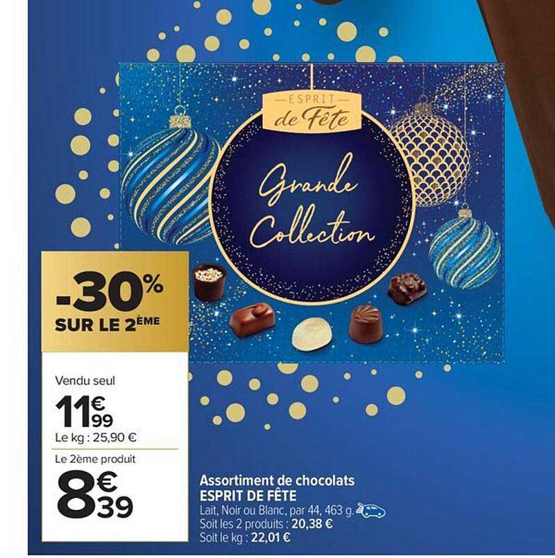 Assortiment de chocolats ESPRIT DE FÊTE