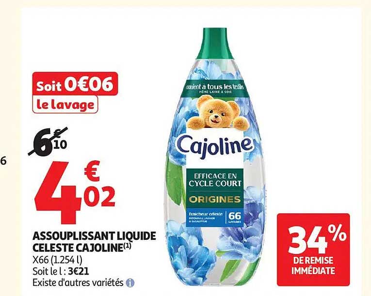 ASSOUPLISSANT LIQUIDE CELESTE CAJOLINE