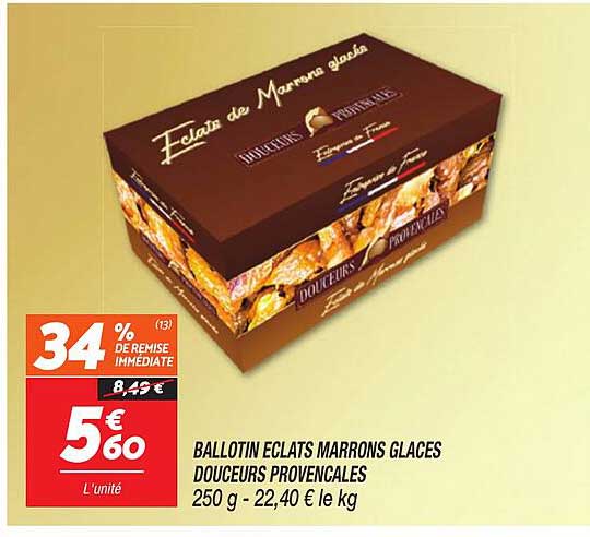 BALLLOTIN ECLATS MARRONS GLACES DOUCEURS PROVENCALLES