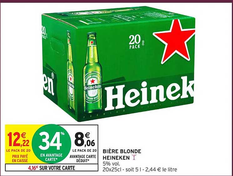 BIÈRE BLONDE HEINEKEN