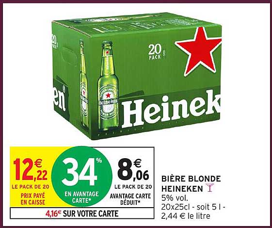 BIÈRE BLONDE HEINEKEN