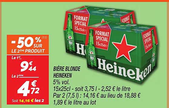 BIÈRE BLONDE HEINEKEN