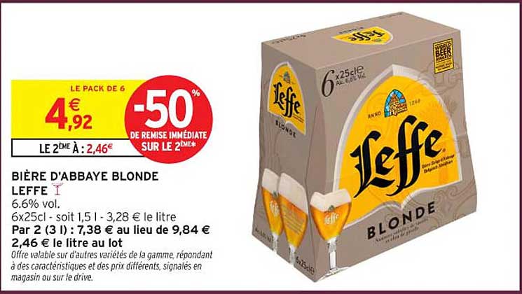 BIÈRE D'ABBAYE BLONDE LEFFE