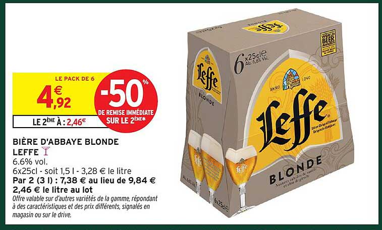 BIÈRE D'ABBAYE BLONDE LEFFE