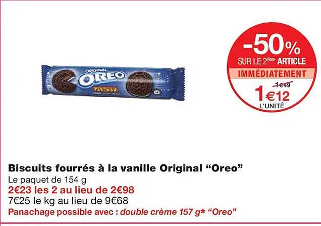 Biscuits fourrés à la vanille Original “Oreo”
