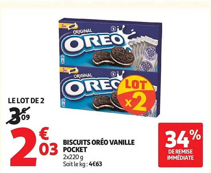 BISCUITS ORÉO VANILLE POCKET