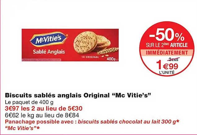 Biscuits sablés anglais Original "Mc Vitie’s"