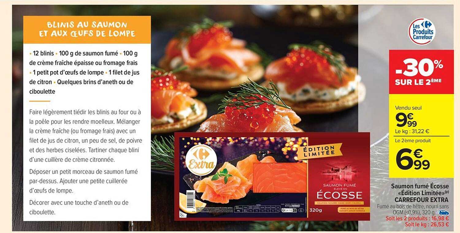 Blinis au saumon et aux œufs de lompe