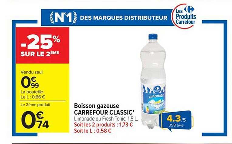 Boisson gazeuse CARREFOUR CLASSIC’