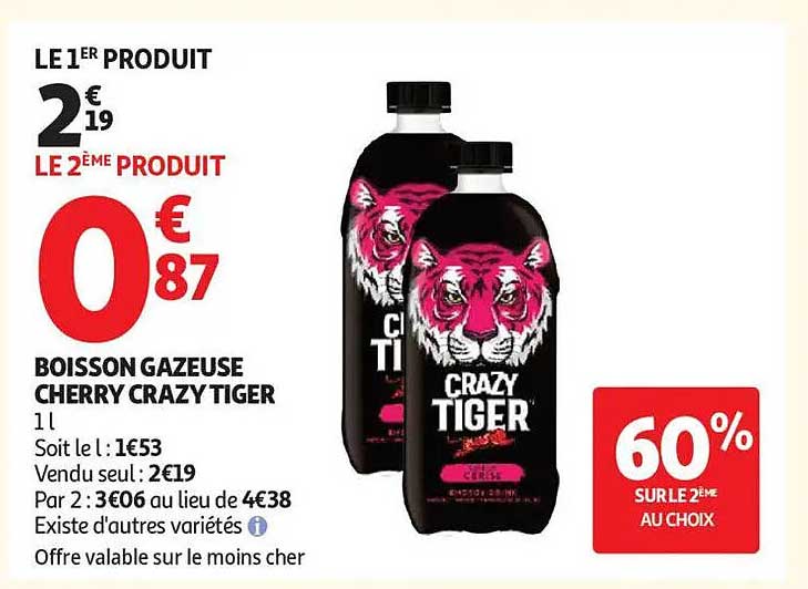 Boisson gazeuse Cherry Crazy Tiger