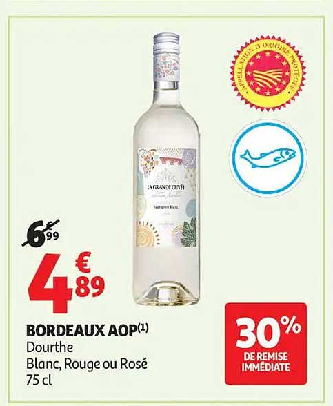 BORDEAUX AOP(1) - Dourthe Blanc, Rouge ou Rosé 75 cl