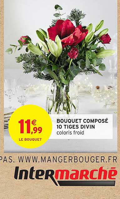 BOUQUET COMPOSÉ 10 TIGES DIVIN coloris froid