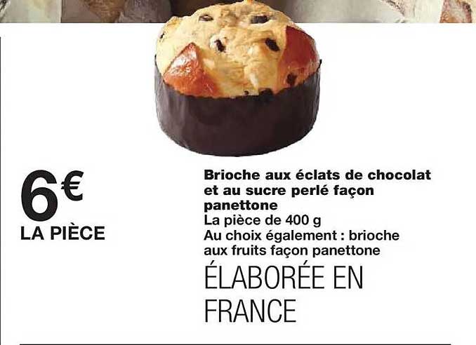 Brioche aux éclats de chocolat et au sucre perlé façon panettone
