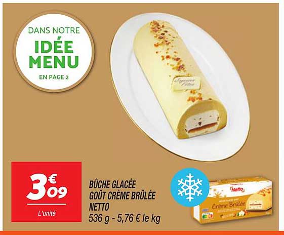 BÛCHE GLACÉE GOÛT CRÈME BRULÉE NETTO