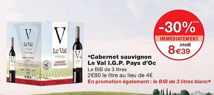 Cabernet sauvignon Le Val I.G.P. Pays d'Oc