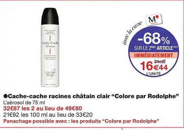 Cache-cache racines châtain clair “Colore par Rodolphe”